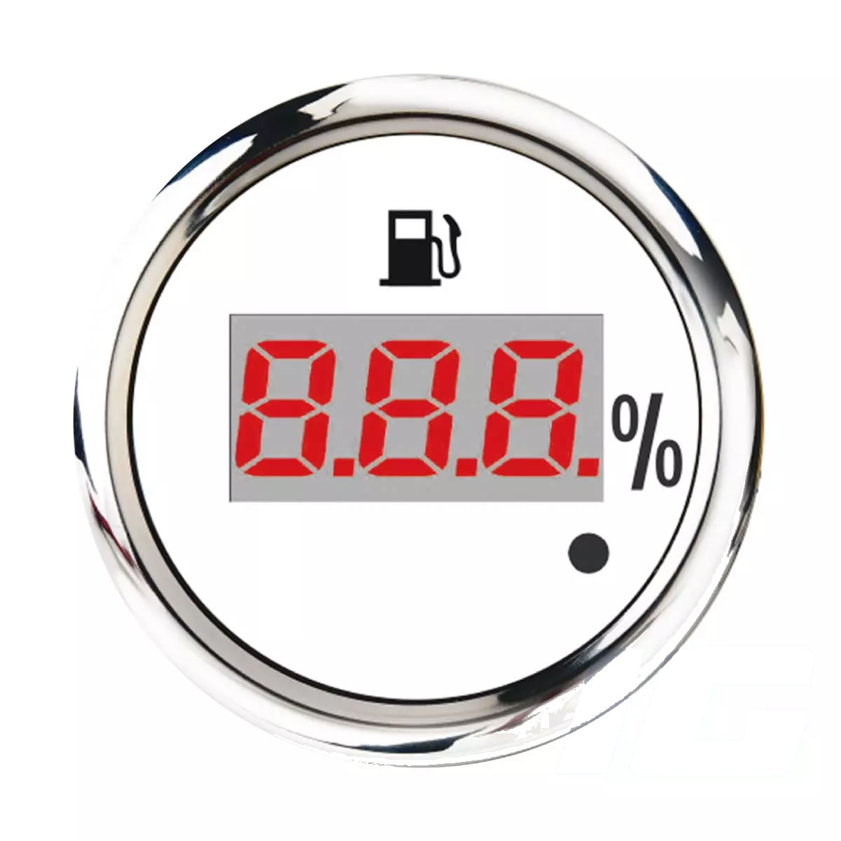 52mm White Face Aftermarket Marine Gauge - Digital Fuel Level Gauge For Golf Vehicles- Golf Course Car